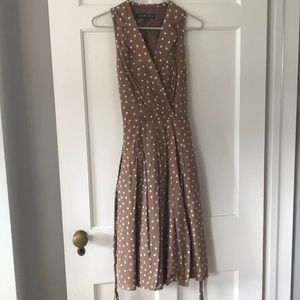Tan and cream polka dot dress